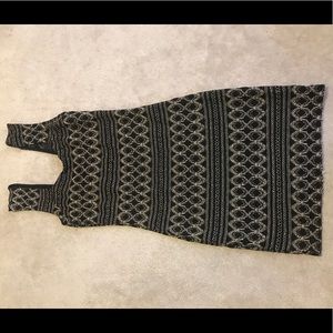 Body Central Black and Gold Fitted Dress